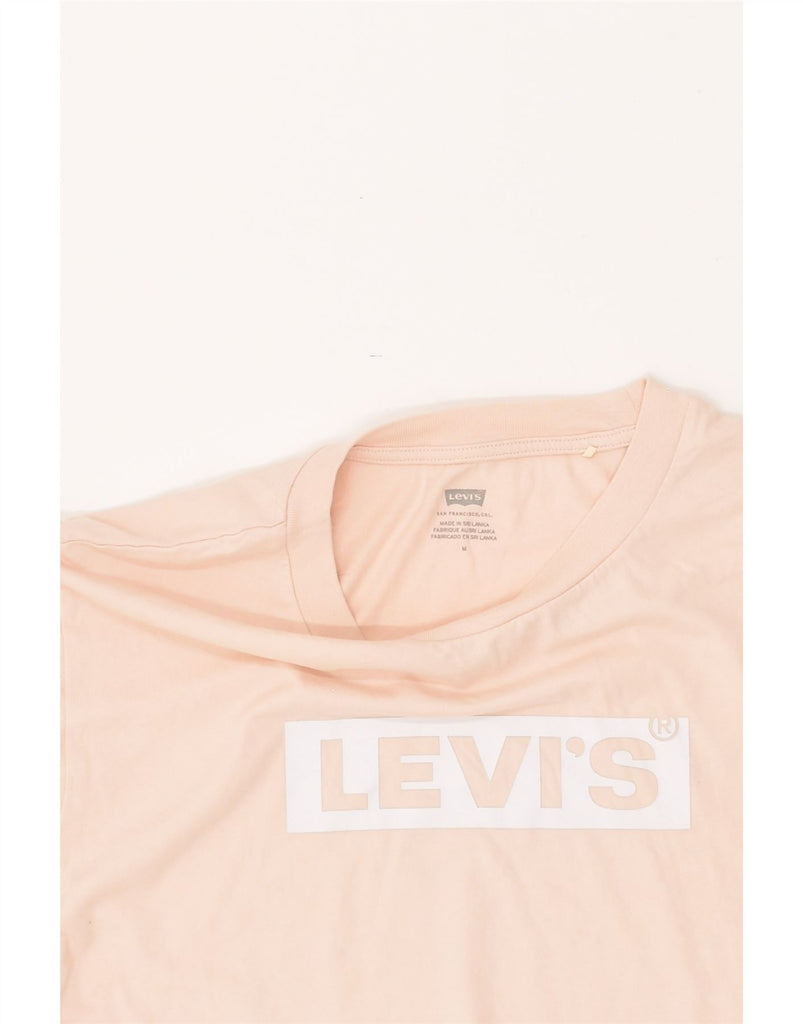 LEVI'S Womens Crop Graphic T-Shirt Top UK 14 Medium Pink Cotton | Vintage Levi's | Thrift | Second-Hand Levi's | Used Clothing | Messina Hembry 