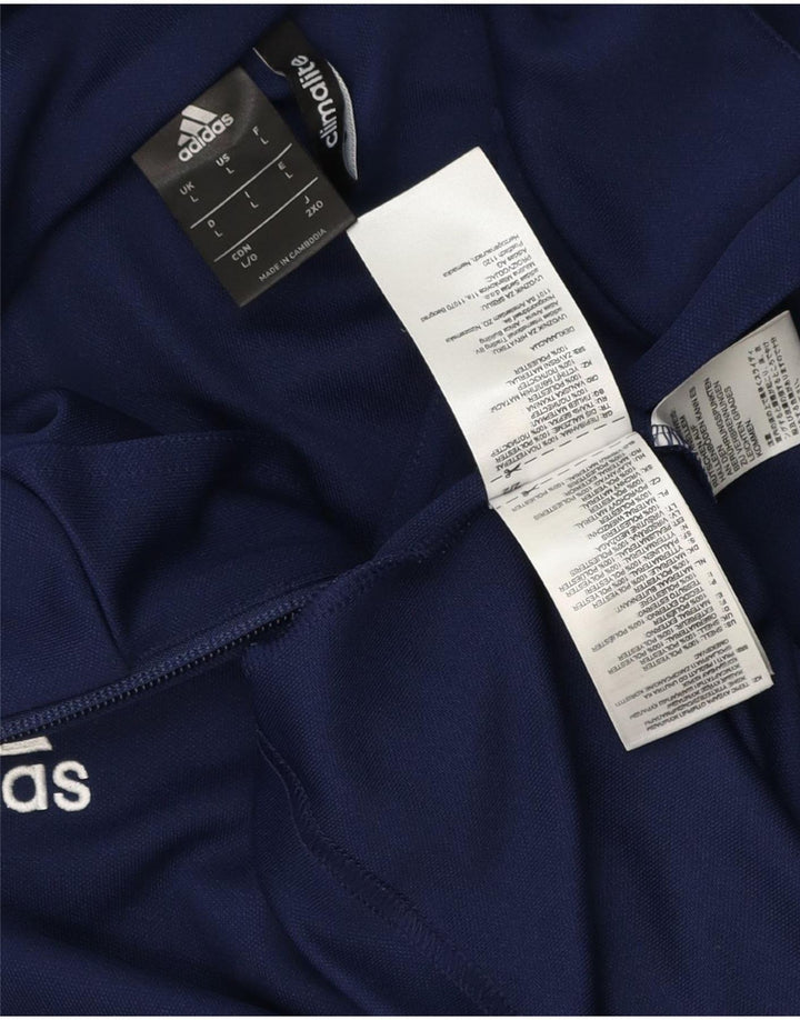 Adidas Mens Climalite Zip Neck Pullover Tracksuit Top Large Navy Blue