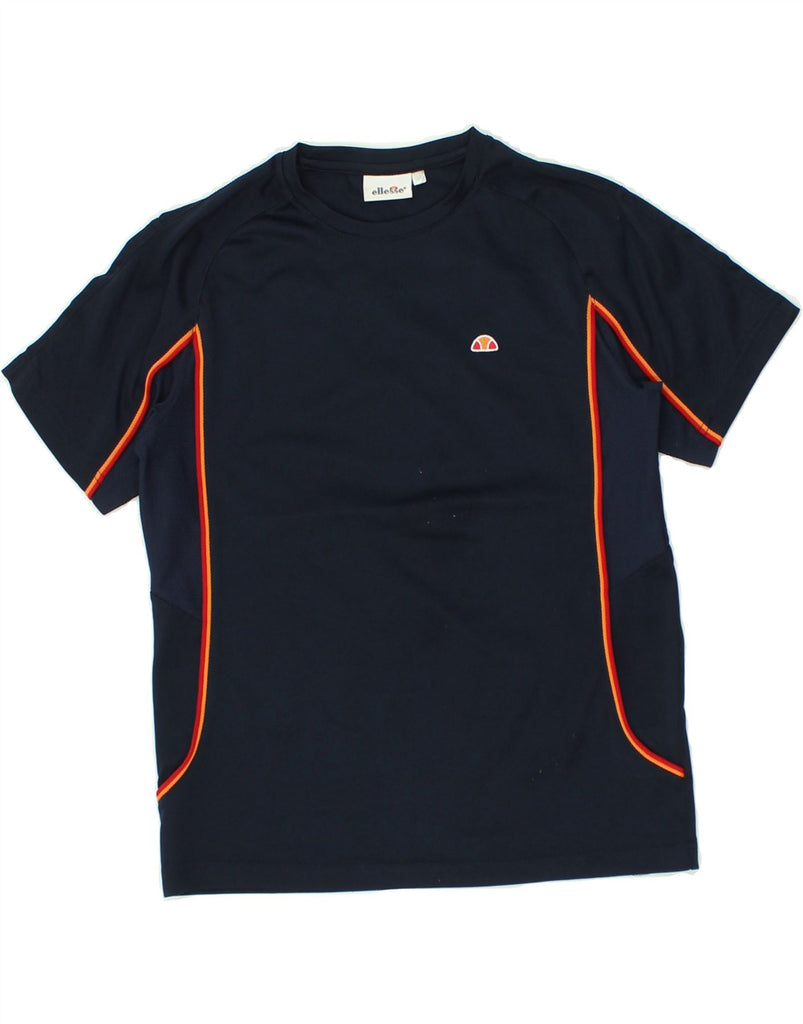 ELLESSE Boys T-Shirt Top 9-10 Years Navy Blue Polyester | Vintage Ellesse | Thrift | Second-Hand Ellesse | Used Clothing | Messina Hembry 