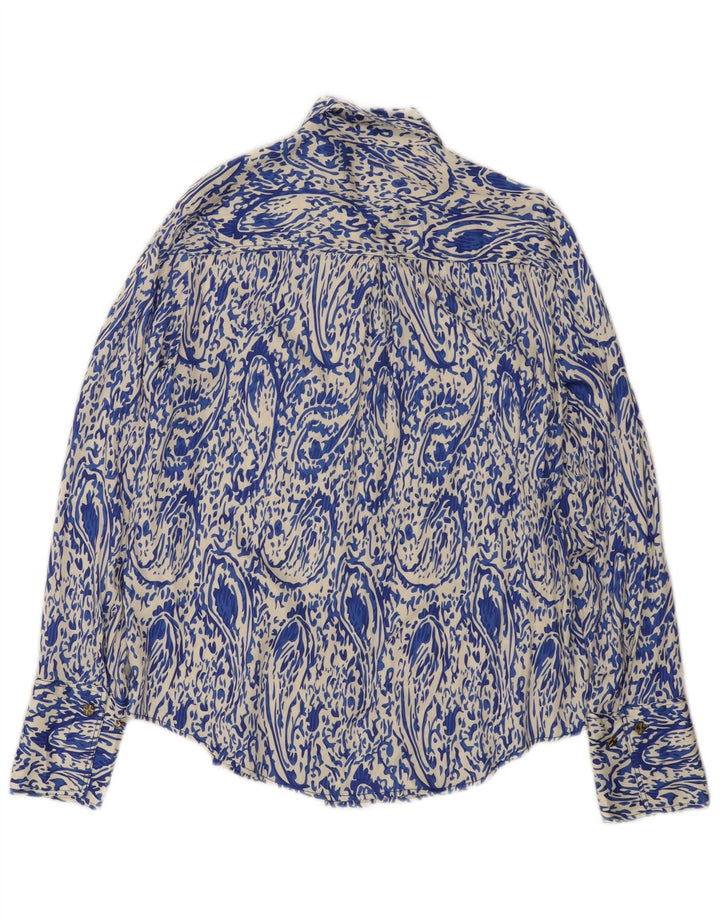 Zara Womens Loose Fit Shirt UK 10 Small Blue Paisley