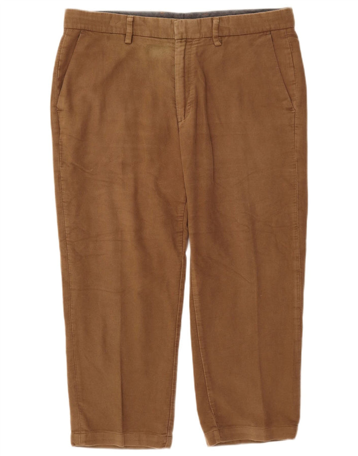 Marks & Spencer Mens Regular Capri Trousers W36 L23 Beige Cotton