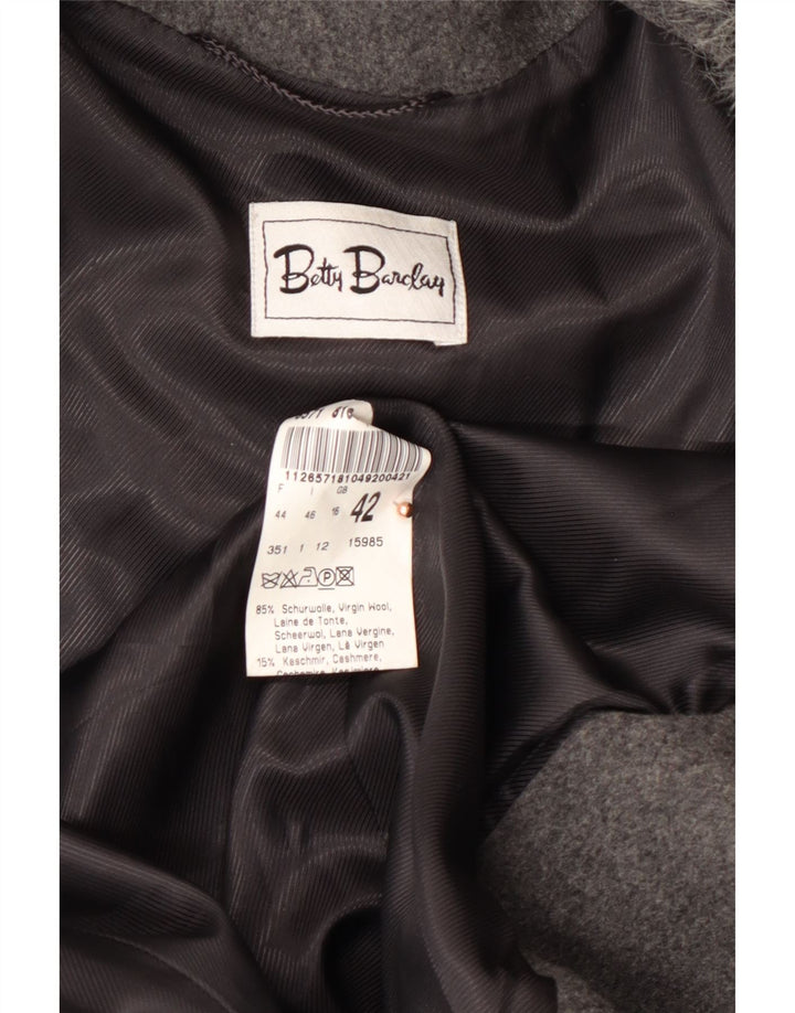 BETTY BARCLAY Womens Overcoat UK 16 Large  Grey New Wool