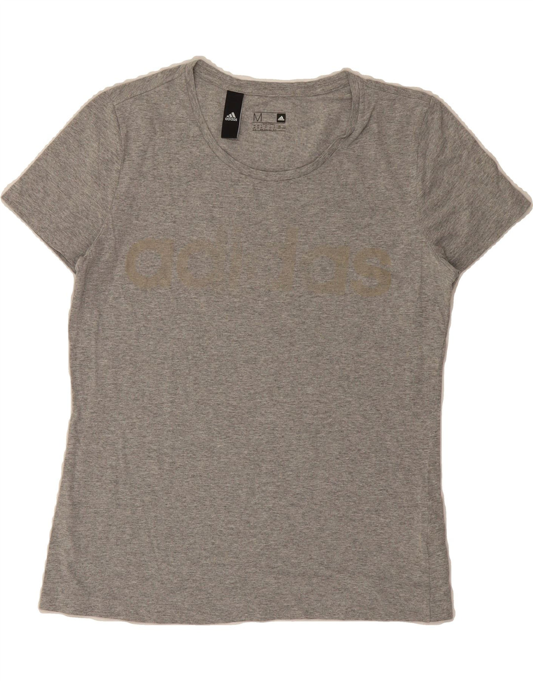 ADIDAS Womens T-Shirt Top UK 12/14 Medium Grey Cotton Vintage Adidas and Second-Hand Adidas from Messina Hembry 