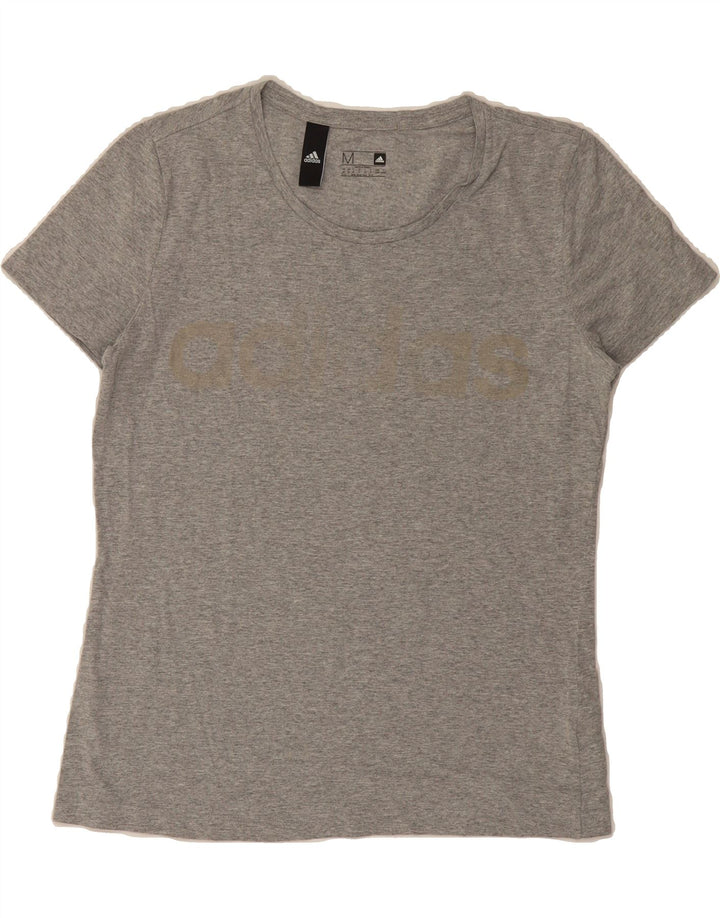 ADIDAS Womens T-Shirt Top UK 12/14 Medium Grey Cotton Vintage Adidas and Second-Hand Adidas from Messina Hembry 