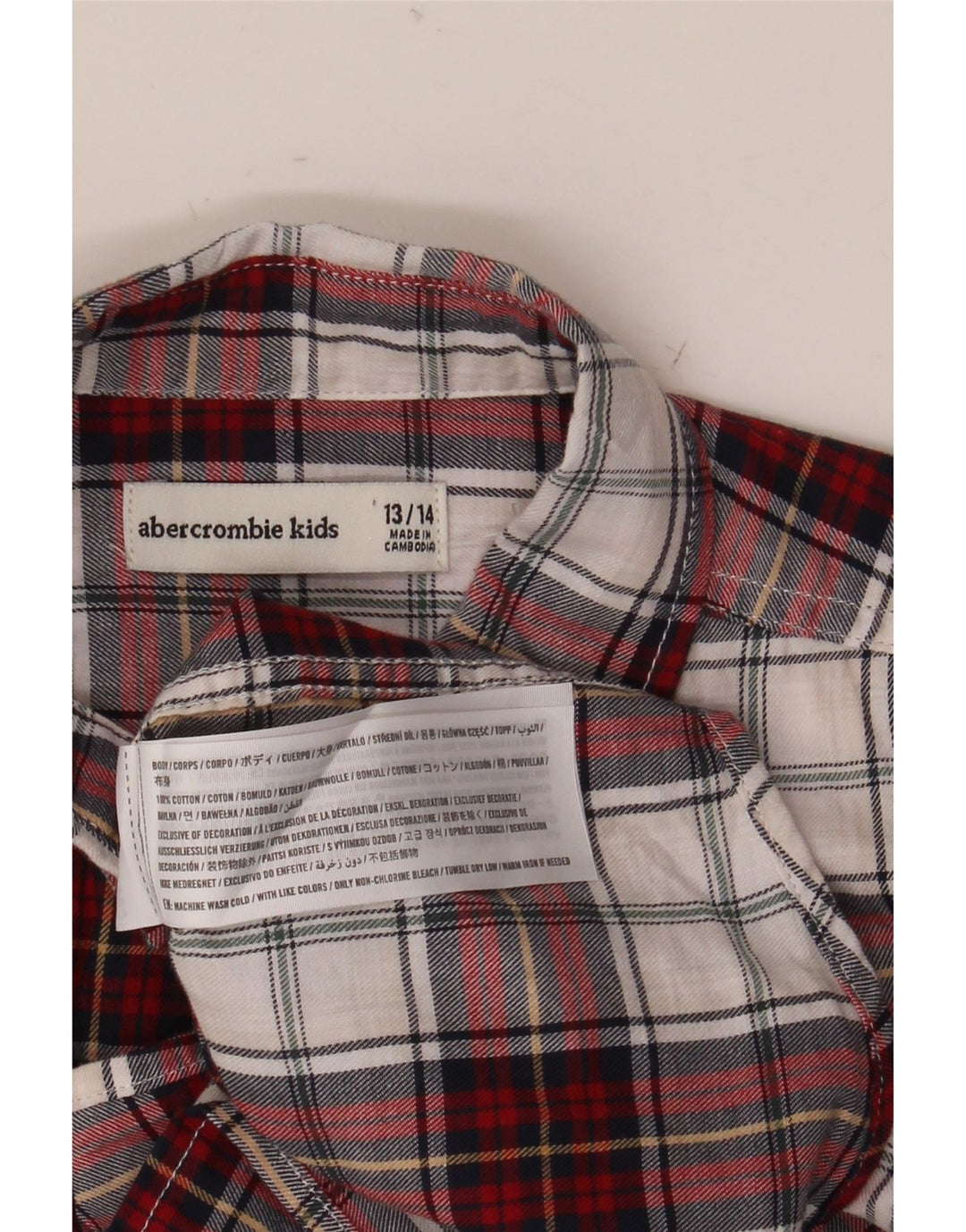 Abercrombie & Fitch Boys Flannel Shirt 13-14 Years Red Check Cotton