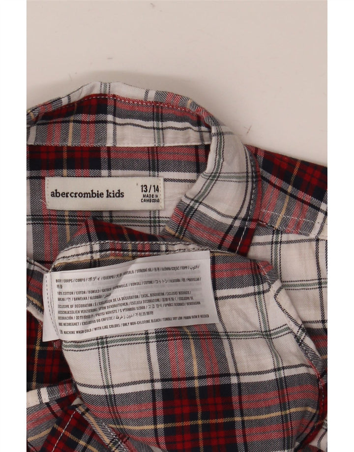 Abercrombie & Fitch Boys Flannel Shirt 13-14 Years Red Check Cotton