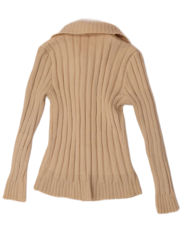 Vintage Womens Cardigan Sweater UK 8 Small Off White