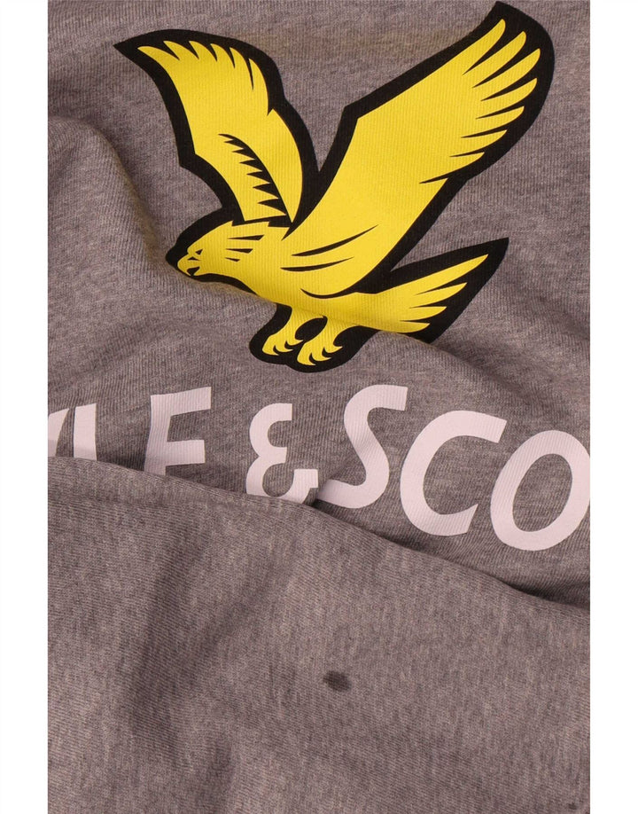 Lyle & Scott Boys Graphic Sweatshirt Jumper 12-13 Years Grey Flecked