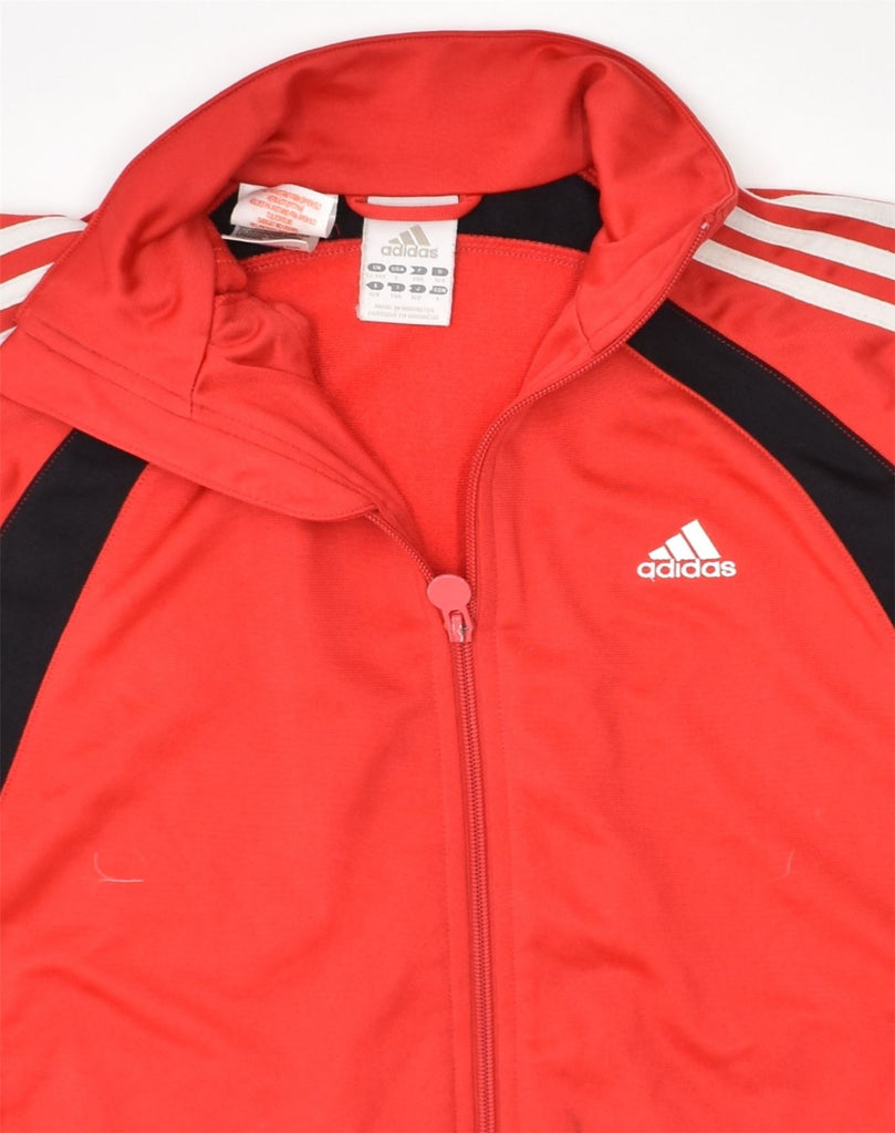 ADIDAS Boys Tracksuit Top Jacket 13-14 Years Red Polyester | Vintage | Thrift | Second-Hand | Used Clothing | Messina Hembry 