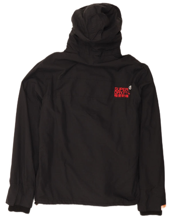 Superdry Womens Graphic Windbreaker Jacket UK 14 Medium Black