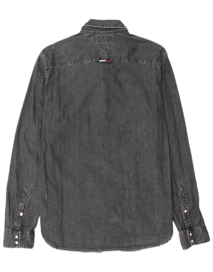 Tommy Hilfiger Mens Regular Fit Denim Shirt Small Grey Cotton
