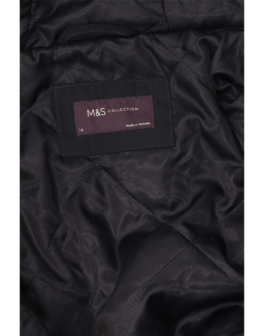 Marks & Spencer Womens Hooded Windbreaker Coat UK 14 Medium Navy Blue