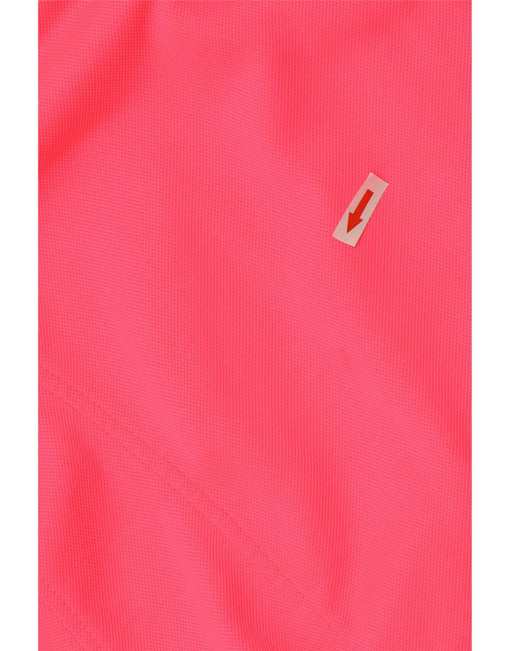 Zara Womens Crop Oversized Zip Hoodie Sweater UK 14 Medium Pink Polyester