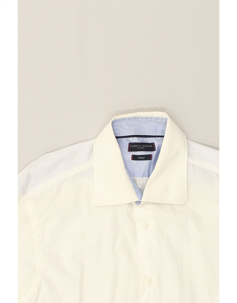 TOMMY HILFIGER Mens Fitted Tailored Fit Shirt Size 15 3/4 40 Medium White | Vintage Tommy Hilfiger | Thrift | Second-Hand Tommy Hilfiger | Used Clothing | Messina Hembry 