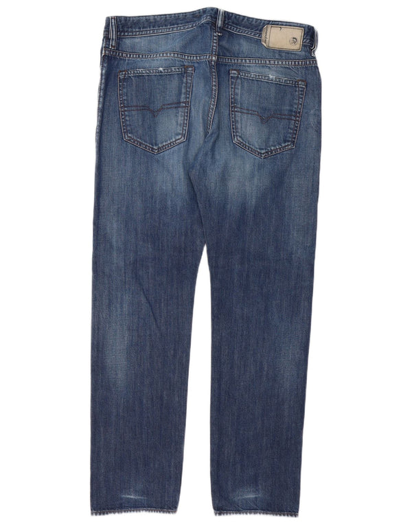 Diesel Mens Buster Regular Slim Tapered Jeans W32 L30 Navy Blue Cotton