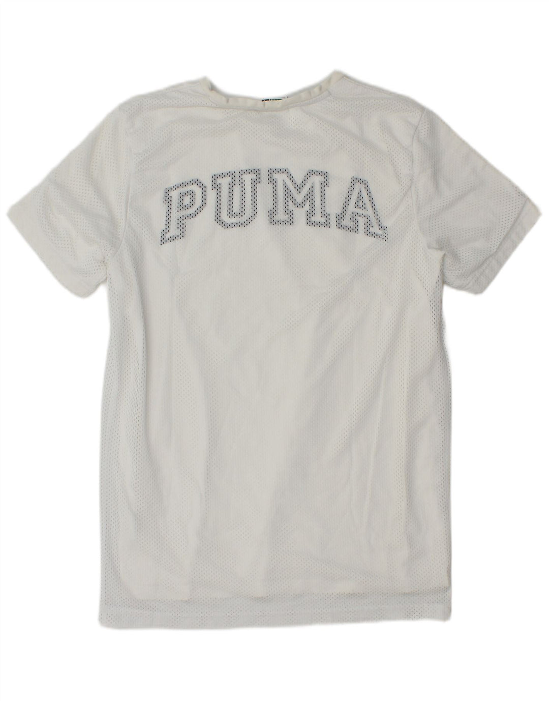 Puma Mens Graphic T-Shirt Top Small White Polyester