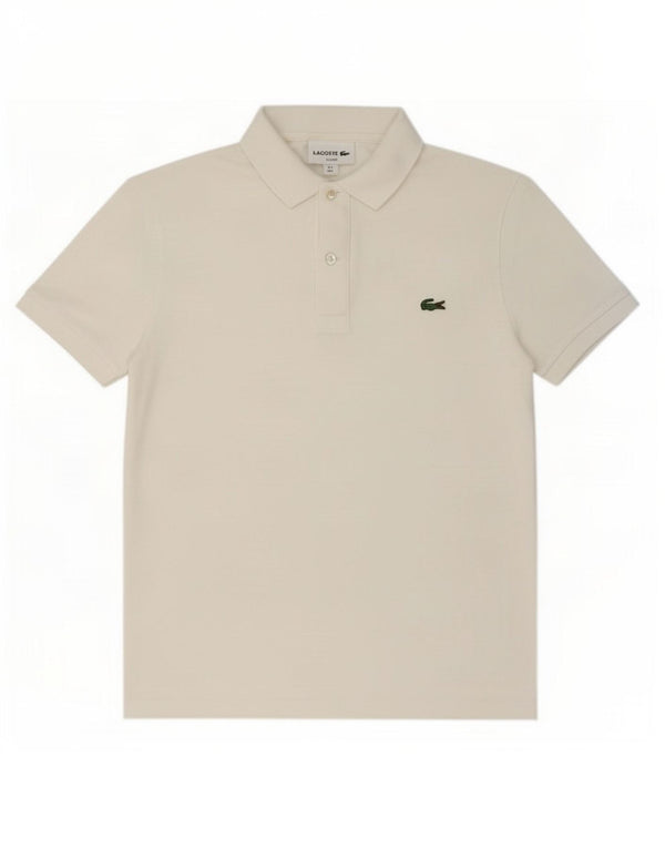 Lacoste Mens Slim Fit Polo Shirt Size 3 Small White Cotton