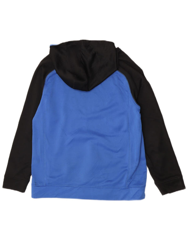 Adidas Boys Graphic Hoodie Jumper 13-14 Years XL Blue Colourblock Polyester