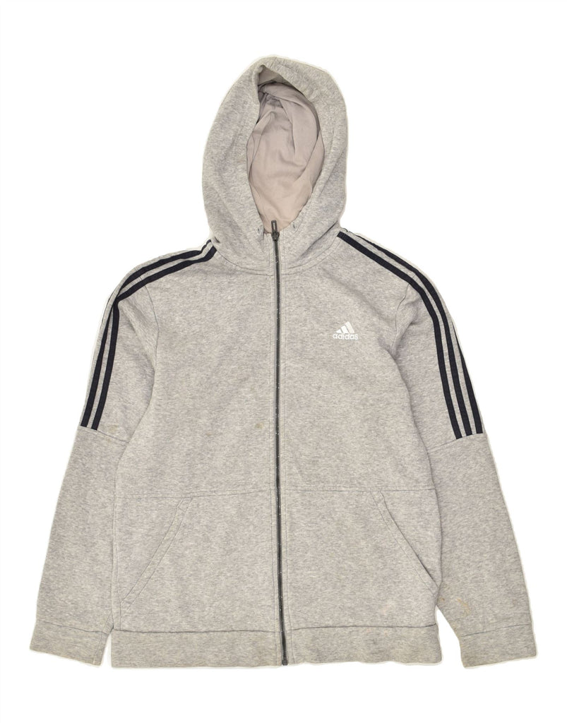 ADIDAS Mens Zip Hoodie Sweater Medium Grey Cotton | Vintage Adidas | Thrift | Second-Hand Adidas | Used Clothing | Messina Hembry 