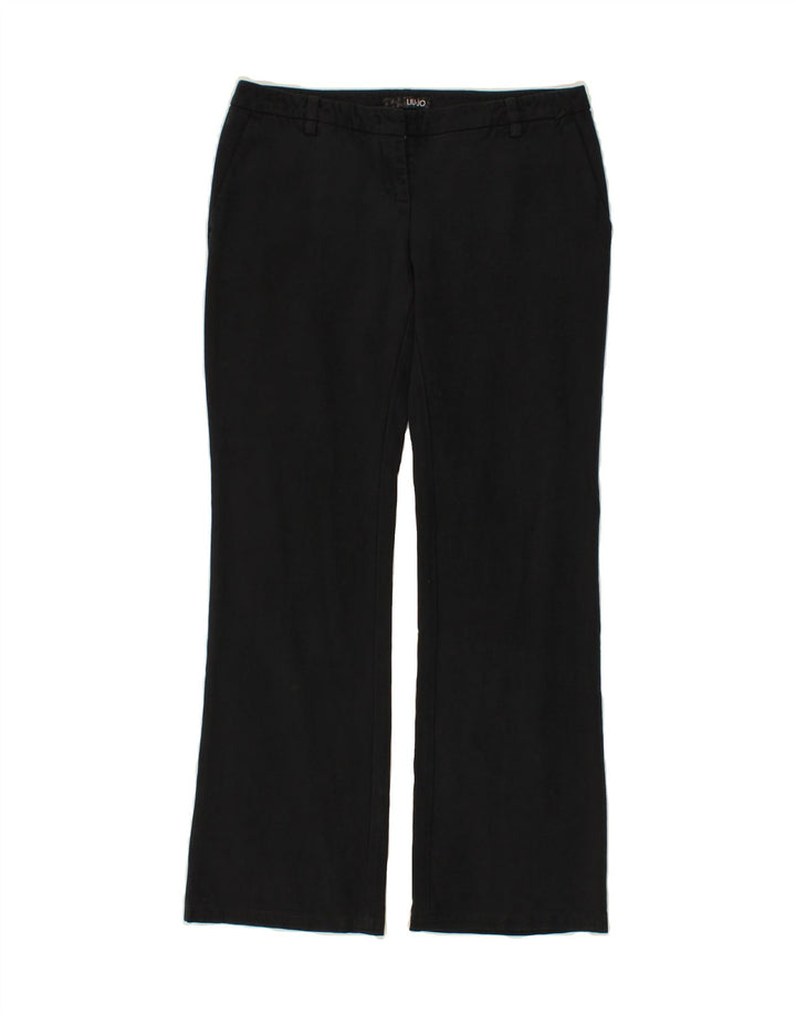LIU JO Womens Bootcut Chino Trousers W32 L30 Navy Blue Cotton Vintage Liu Jo and Second-Hand Liu Jo from Messina Hembry 