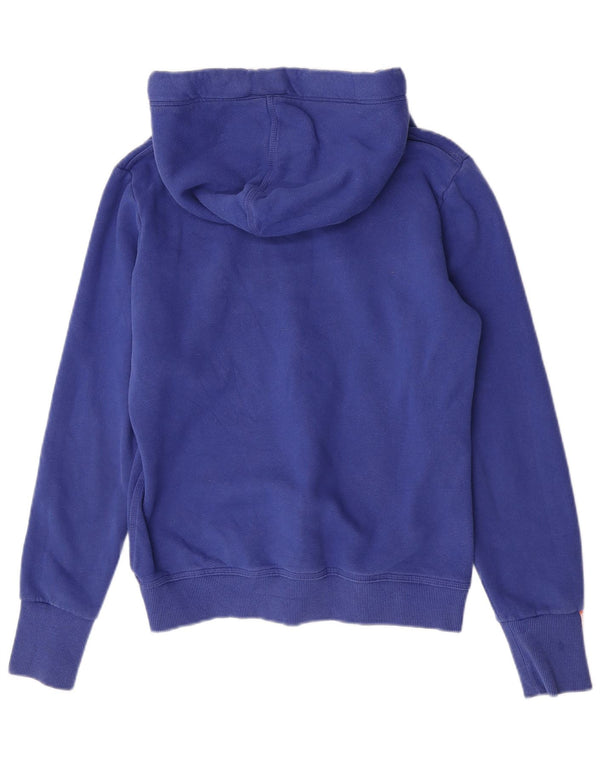 Superdry Womens Hoodie Jumper UK 16 Large Blue Cotton