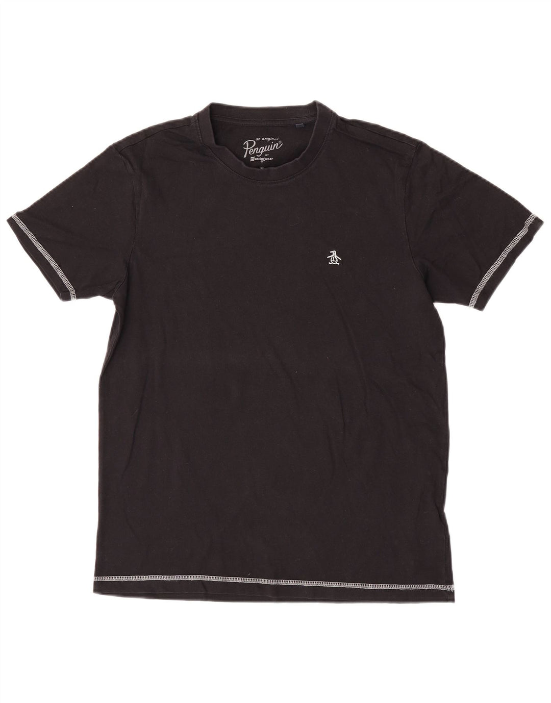 Penguin Mens T-Shirt Top Medium Black Cotton