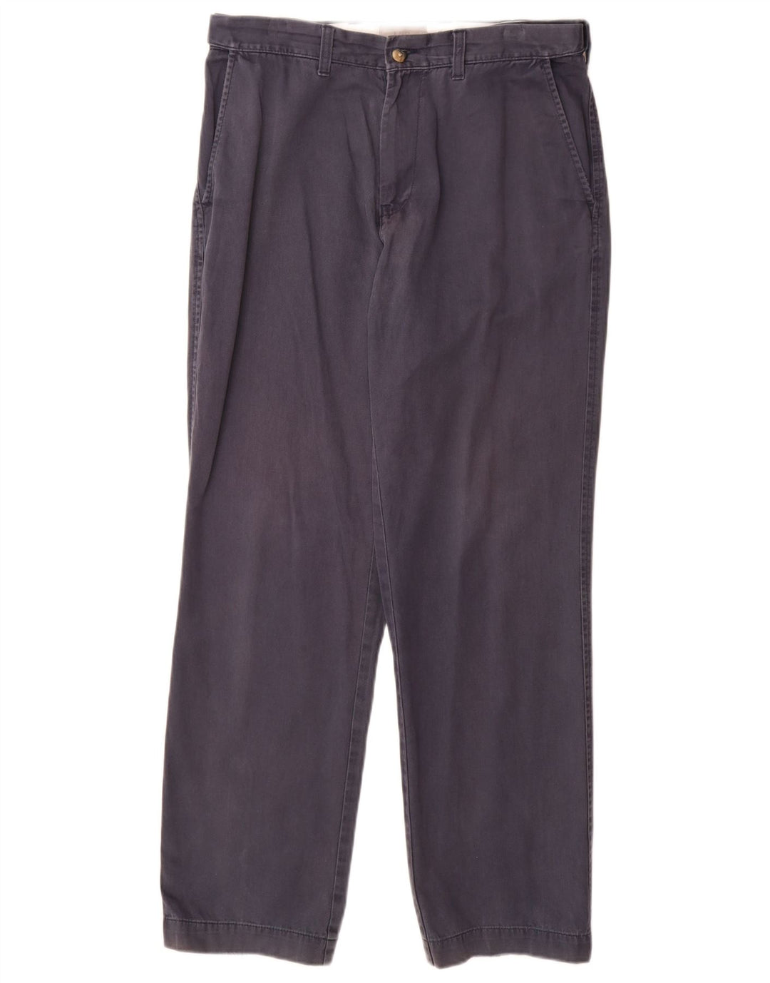 Marks & Spencer Mens Regular Chino Trousers W32 L31 Navy Blue Cotton