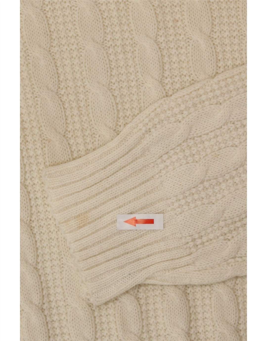 Vintage Mens Crew Neck Jumper Sweater Medium Off White