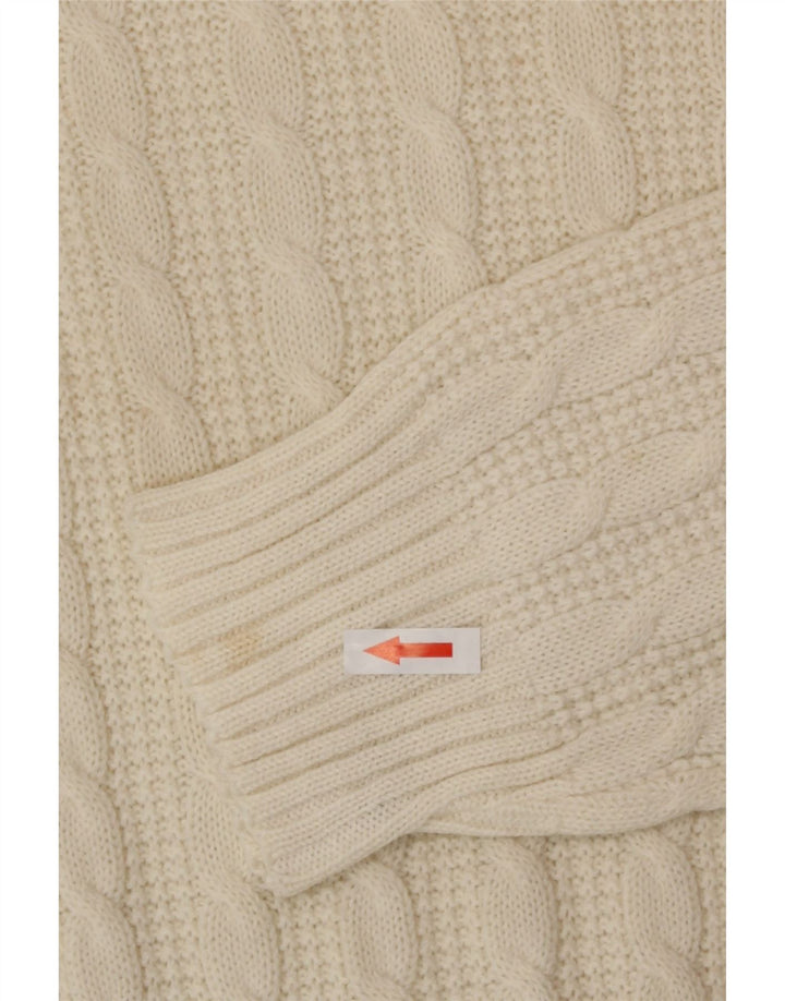 Vintage Mens Crew Neck Jumper Sweater Medium Off White