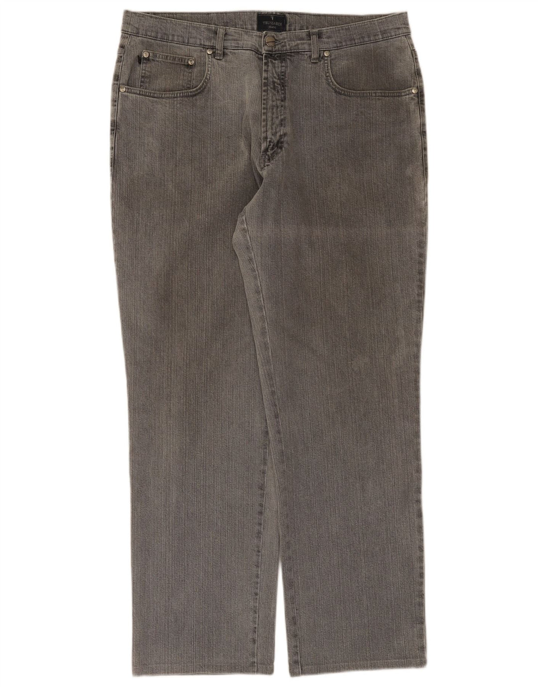 Trussardi Mens Straight Jeans W36 L31 Grey Cotton