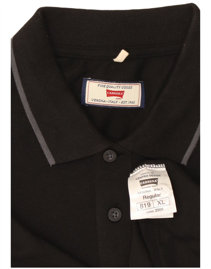 Carrera Mens Regular Polo Shirt XL Black Cotton