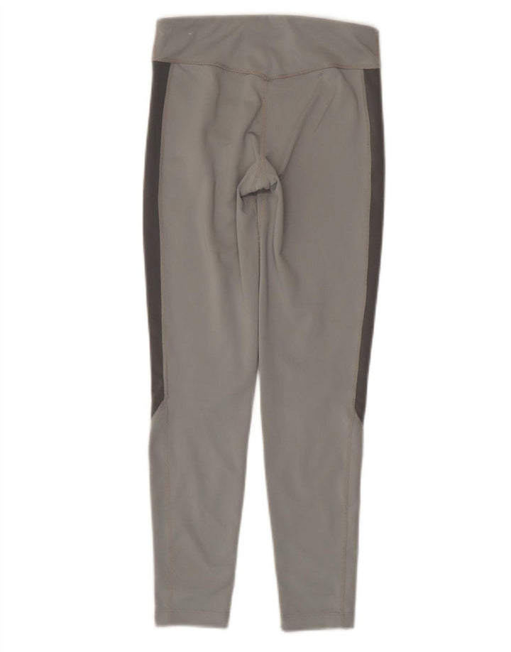 NIKE Girls Dri Fit Leggings 10-11 Years Medium Grey Colourblock Polyester