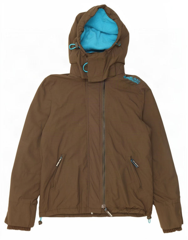Superdry Womens Graphic Windbreaker Jacket UK 14 Medium Khaki