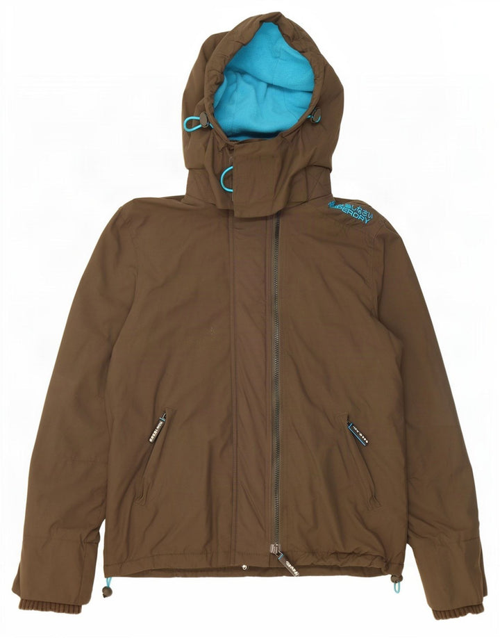 Superdry Womens Graphic Windbreaker Jacket UK 14 Medium Khaki