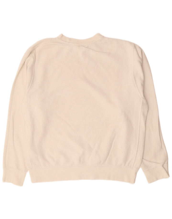 NIKE Mens Sweatshirt Jumper Medium Off White Cotton