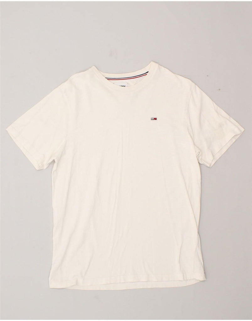 TOMMY HILFIGER Mens T-Shirt Top Small White Cotton Vintage Tommy Hilfiger and Second-Hand Tommy Hilfiger from Messina Hembry 