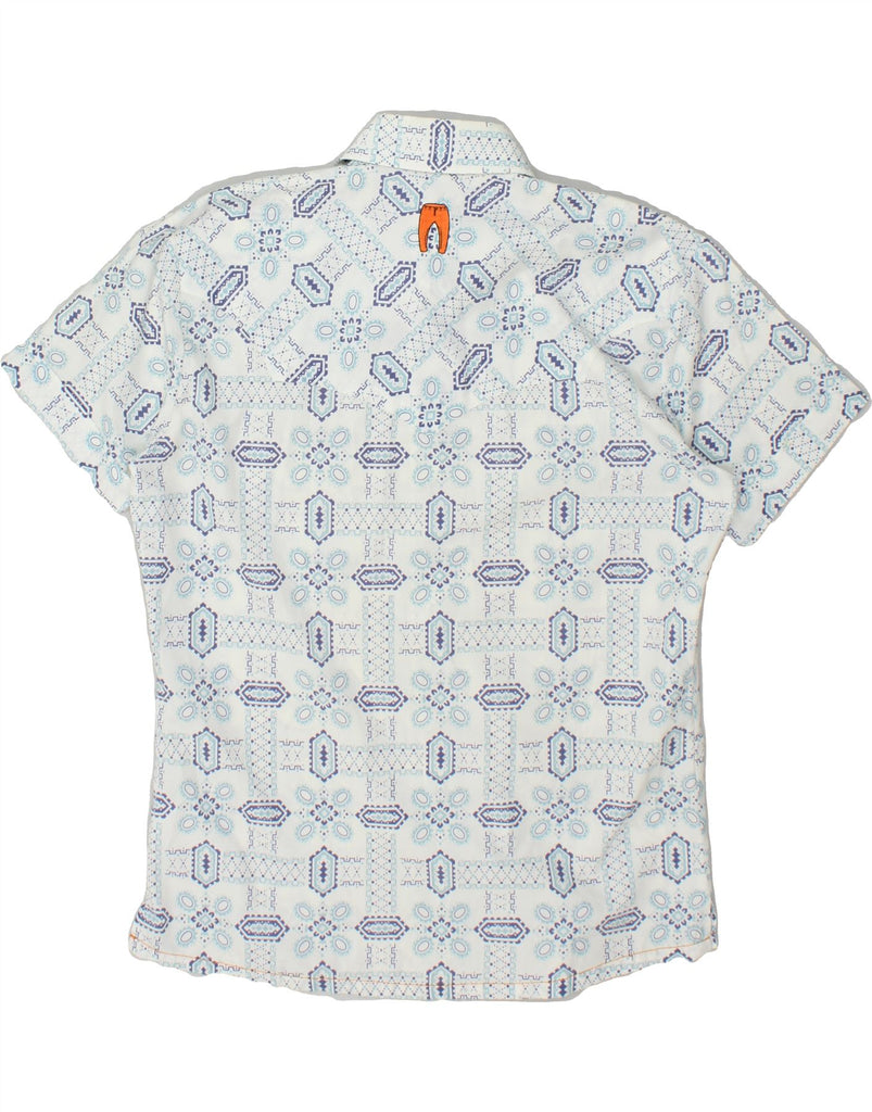 LEE Mens Abstract Pattern Short Sleeve Shirt Large Blue | Vintage Lee | Thrift | Second-Hand Lee | Used Clothing | Messina Hembry 