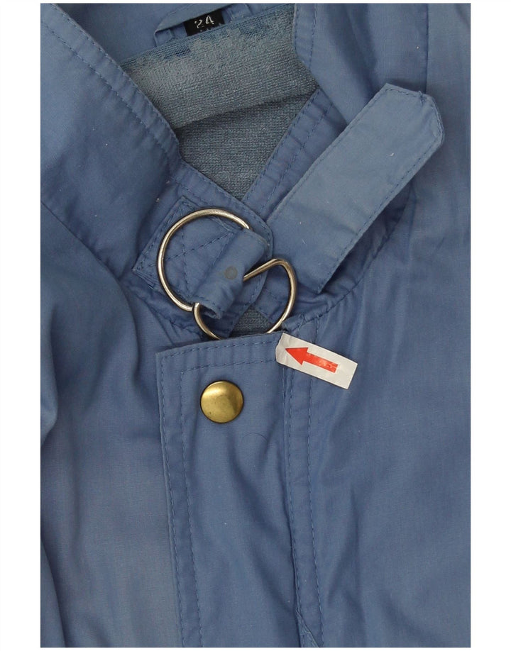 Vintage Mens Bomber Jacket UK 38 Medium Blue Polyester