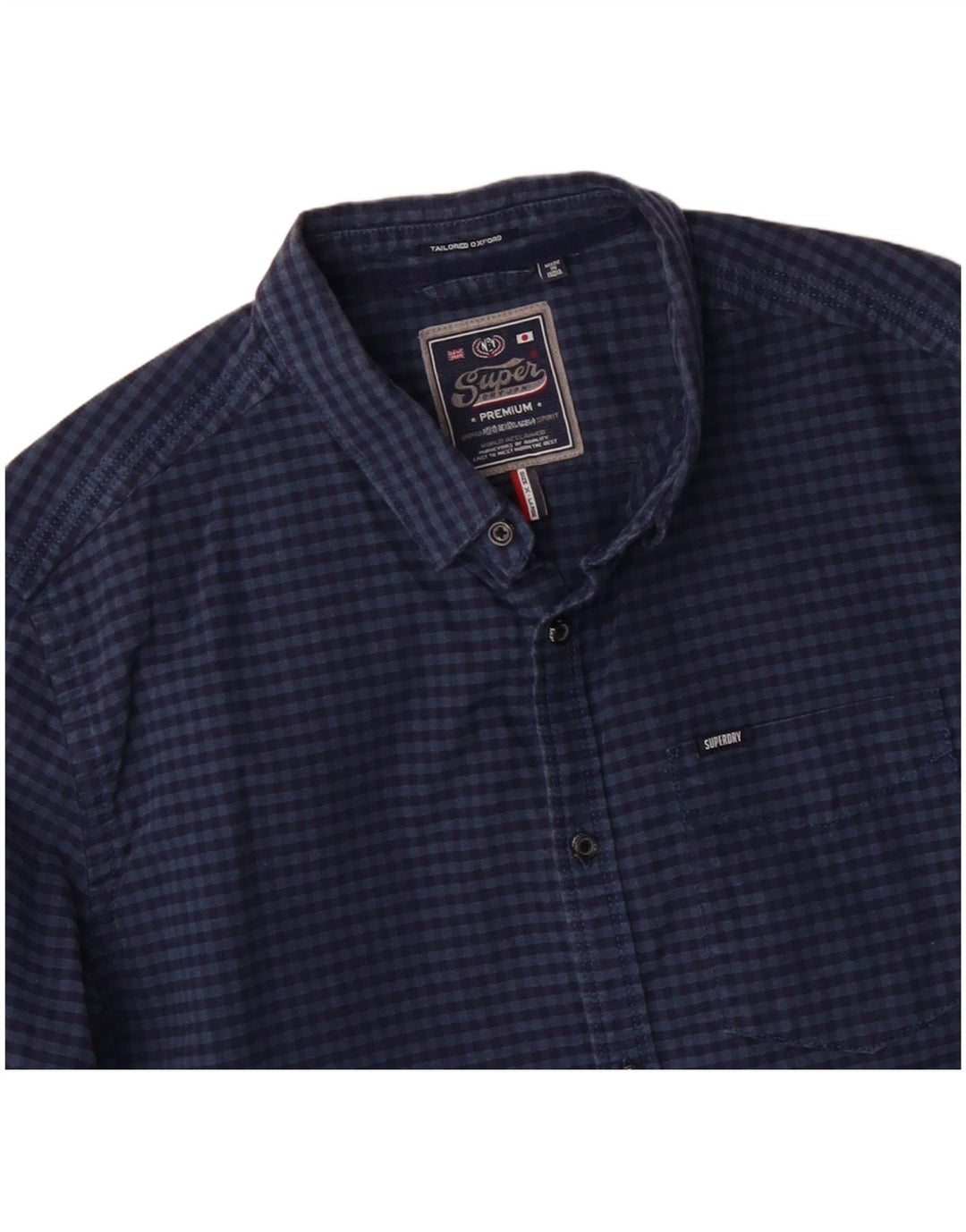 SUPERDRY Mens Shirt XL Navy Blue Gingham