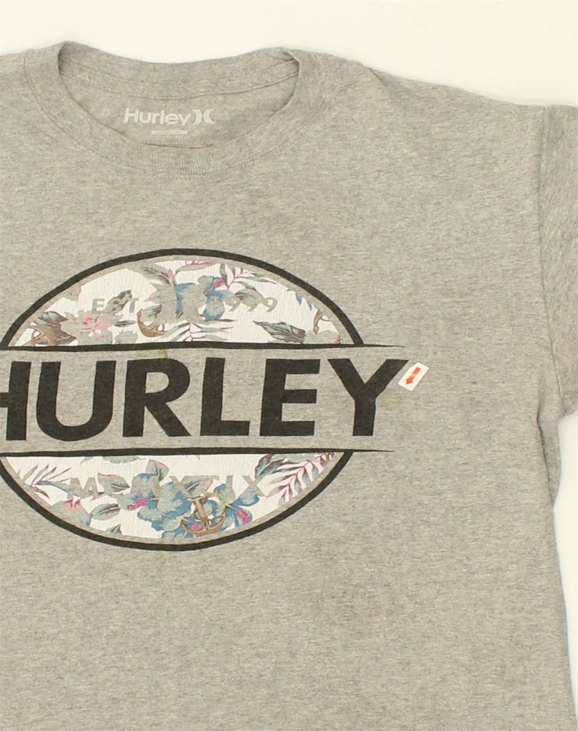 HURLEY Mens Graphic T-Shirt Top Medium Grey Polyester | Vintage Hurley | Thrift | Second-Hand Hurley | Used Clothing | Messina Hembry 