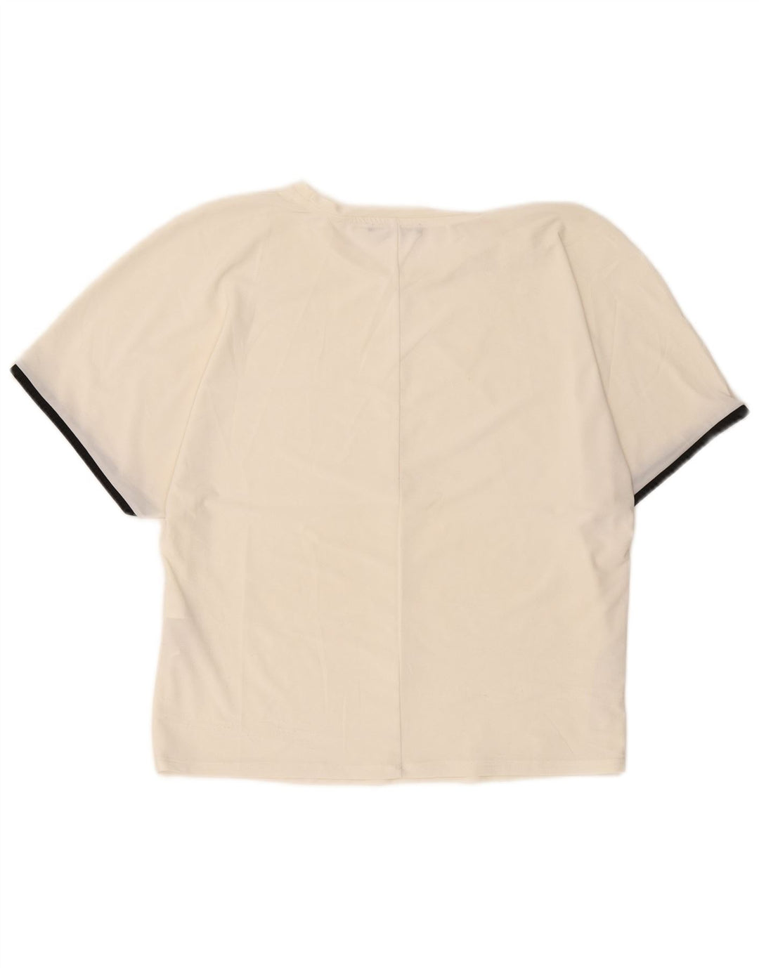 Zara Womens T-Shirt Top UK 14 Medium Off White Polyester