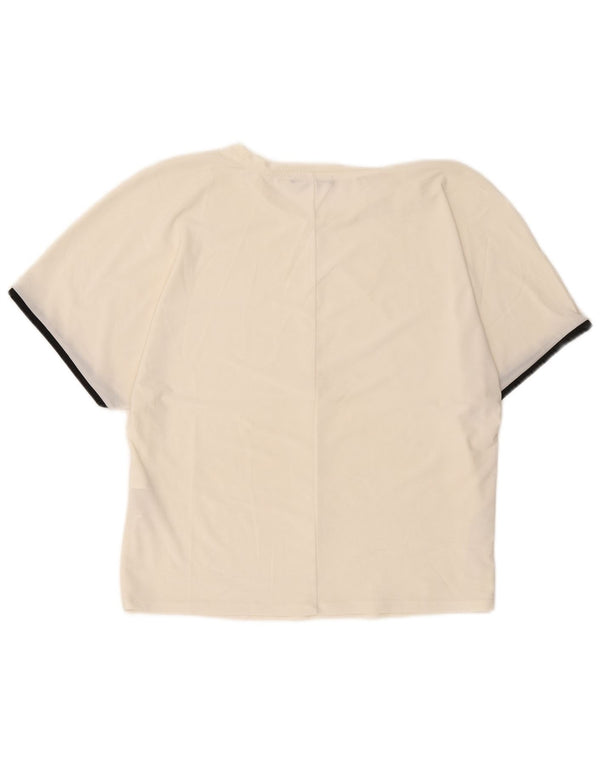 Zara Womens T-Shirt Top UK 14 Medium Off White Polyester