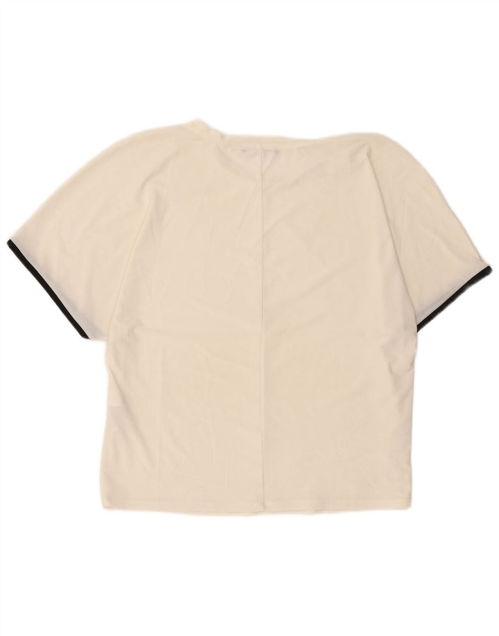 Zara Womens T-Shirt Top UK 14 Medium Off White Polyester