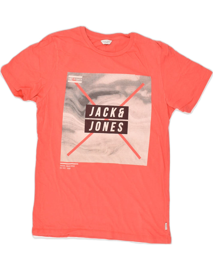 JACK & JONES Mens Graphic T-Shirt Top Medium Red Cotton | Vintage Jack & Jones | Thrift | Second-Hand Jack & Jones | Used Clothing | Messina Hembry 