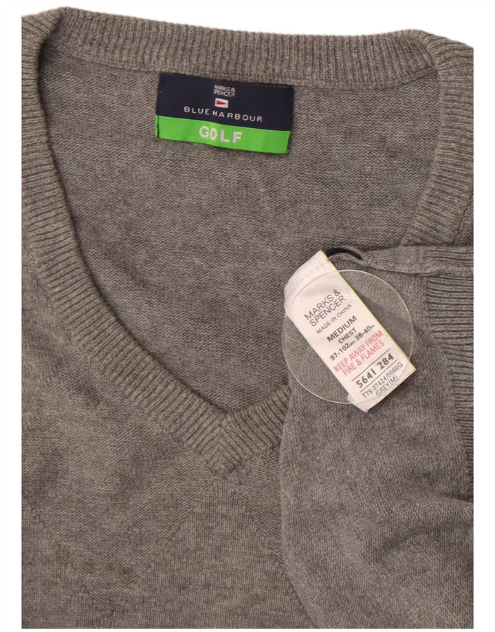 MARKS & SPENCER Mens Blue Harbour Vest Tank Top UK 38/40 Medium Grey
