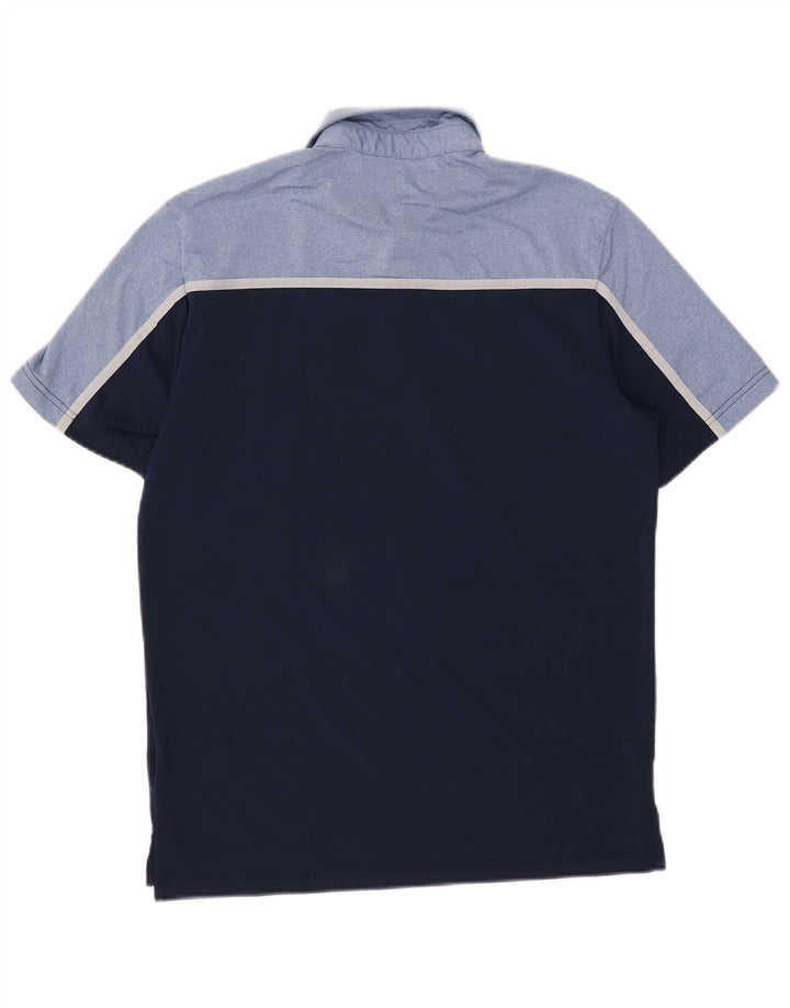 Adidas Mens Polo Shirt Small Navy Blue Colourblock Polyester