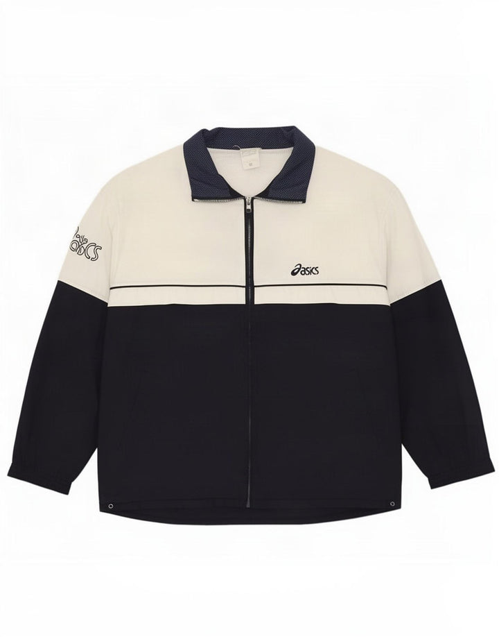 Asics Mens Tracksuit Top Jacket XL Black Colourblock Polyester