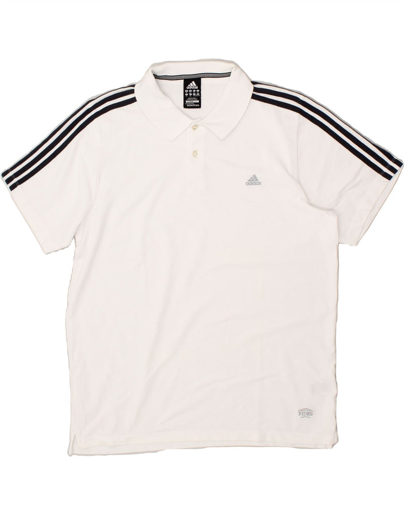 ADIDAS Mens Clima 365 Polo Shirt 2XL White Cotton Vintage Adidas and Second-Hand Adidas from Messina Hembry 