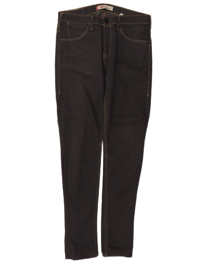 Levi's Mens 504 Straight Jeans W32 L34 Grey Cotton