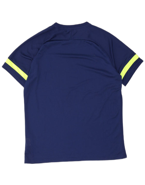 Nike Mens Dri Fit T-Shirt Top XL Navy Blue Colourblock Polyester